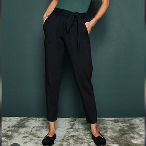 Summersalt The Softest French Terry Tie-Waist Pants In Black, Sz M